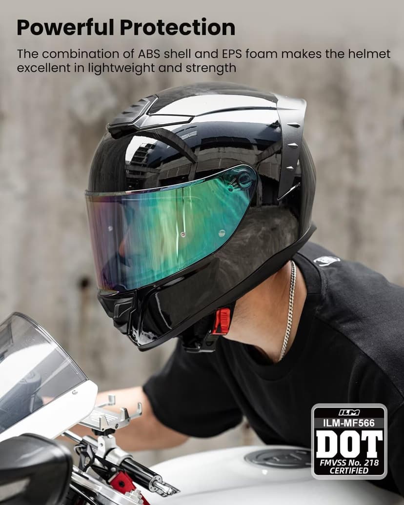 ILM Motorcycle Helmets Full Face for Men Women Cascos para Motos Powersports Motorbike Street Racing DOT Model MF566