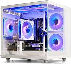 WIWB Gaming PC Desktop, Ryzen 7 8700F, GeForce RTX 5060(8G), 32GB DDR5 RAM, 1TB NVMe 3.0 SSD, Wi-Fi 6 650W PSU High-end Tower Computer (White)