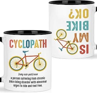 Gift for Cyclist, Cyclopath Definitions Funny Cycling Mug 11oz, Fathers Mothers Day Birthday Christmas Cool Gifts for Cyclists Biker Pedaller Bicycle Lover Triathlete, Bicycle Coffee Cup B0GSG7JZ78