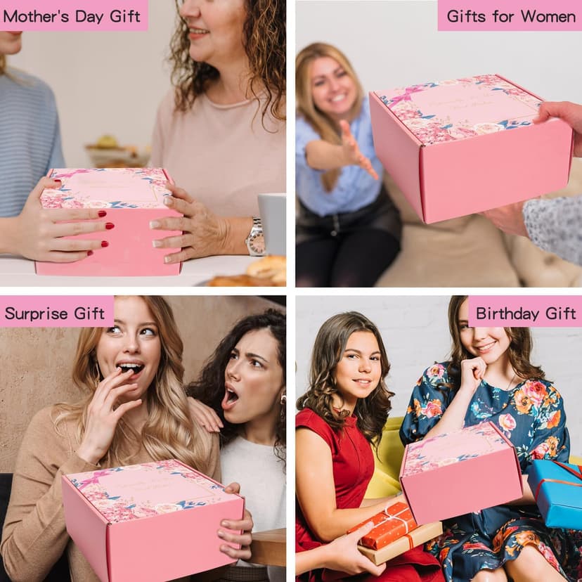 Birthday Gifts for Women,Unique Gifts Basket Ideas for Women Pink Gifts Box for Her Self Care Relaxing Gift Set Birthday Presents Female Friendship Gifts for Best Friend Bestie Girlfriend