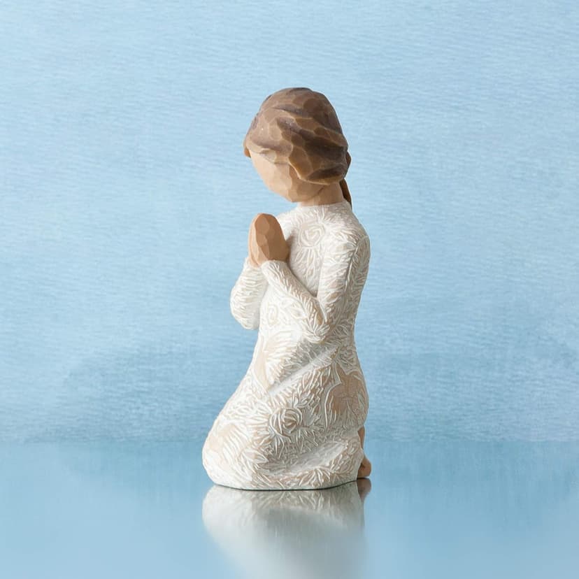 Willow Tree Prayer of Peace (Lighter Skin), Seeking The Quiet Within, Expresses Sympathy, Comfort, Remembrance, Healing, Sculpted Hand-Painted Figure