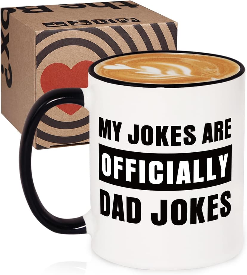 Aurahouse New Dad Gifts First Time, Officially Dad Jokes Mug, Pregnancy Announcement for Husband Funny, Daddy to Be Gifts for 1st Time Dads Birthday Baby Shower Fathers Day, Expecting Father Gift
