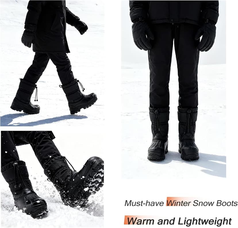 TRAILBLITZ Men's Winter Snow Boots Waterproof Warm Outdoor Lightweight Non Slip Cold Weather Shoes