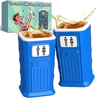 Funny Porta Potty Shot Glasses: White Elephant Gag Fun Novelty Yankee Party Exchange Gifts for Adults Men - Secret Dirty Santa Christmas Stocking Stuffers Ideas for Dad Husband Coworker Brother