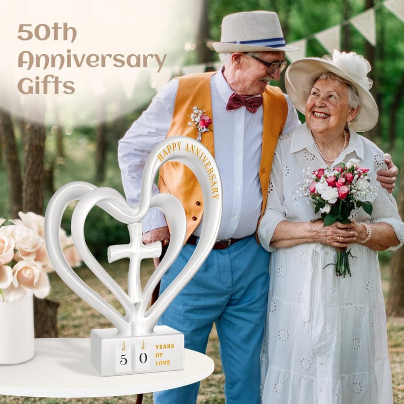 Wedding Anniversary Heart Sculpture Gifts Best for Couple Parents Wife Husband Unique 10th 25th 50th Anniversary Wedding Gift Ideas