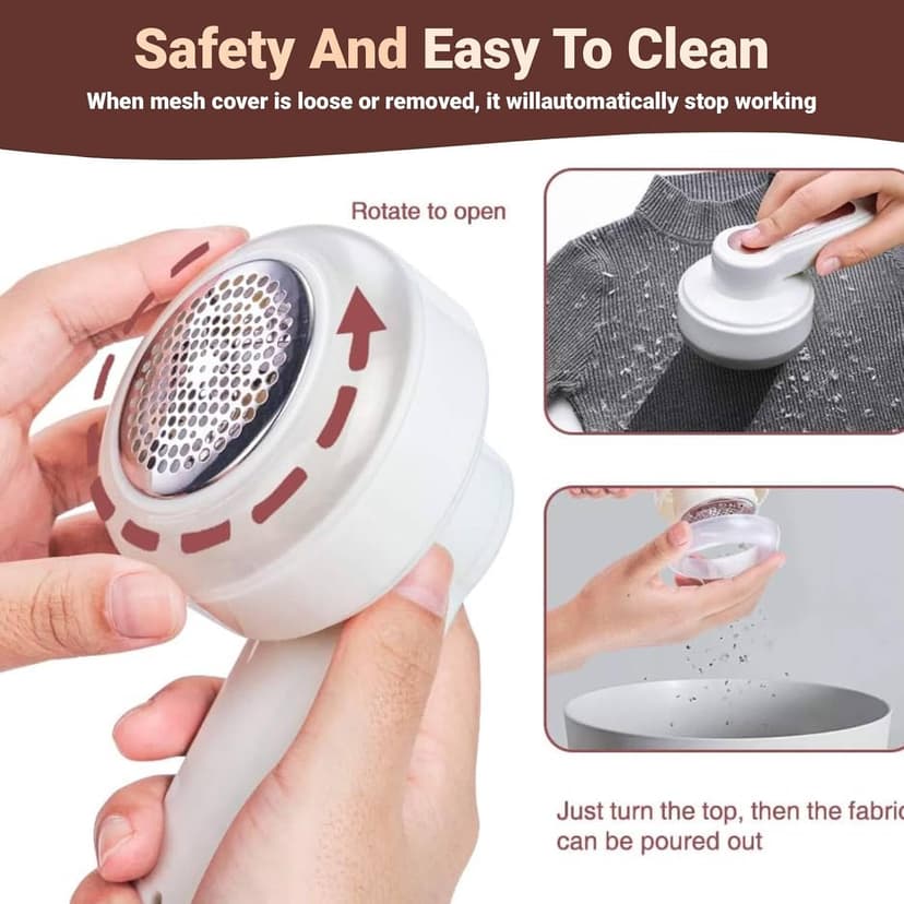 Fabric Shaver, Lint Remover for Clothes, USB Rechargeable Fabric Defuzzer with 3 Replaceable Blades, Removes Fabric Pills, Rechargeable Sweater Defuzzer Pill Remover, Depiller Effectively Remove Pills