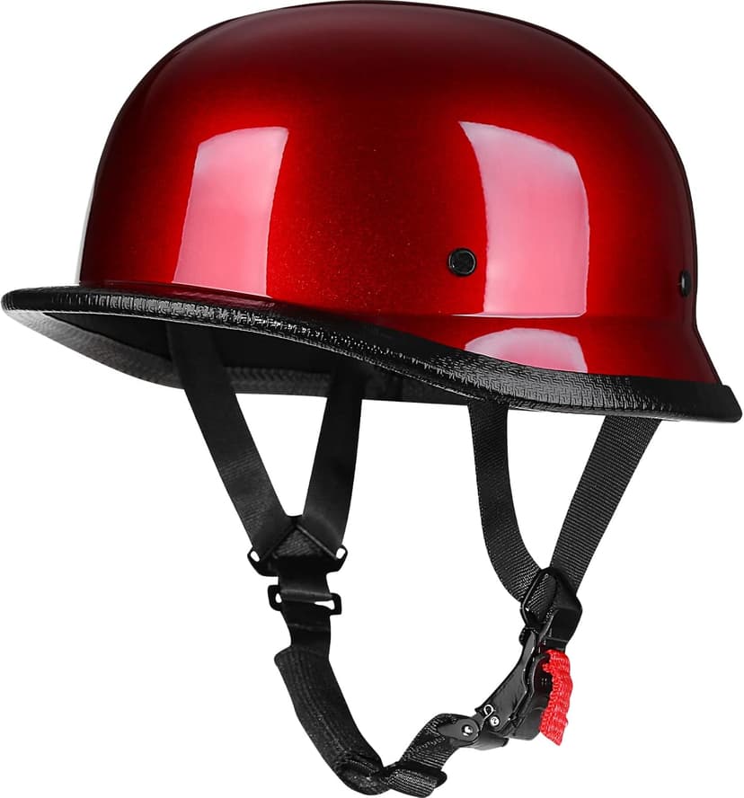 Yesmotor Helmet Half Shell German Motorcycle Helmet with Cycling Glasses - DOT Approved