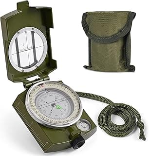 Compass, Hiking Compass for Survival with Lensatic – Water-Resistant Durable and Pocket-Sized
