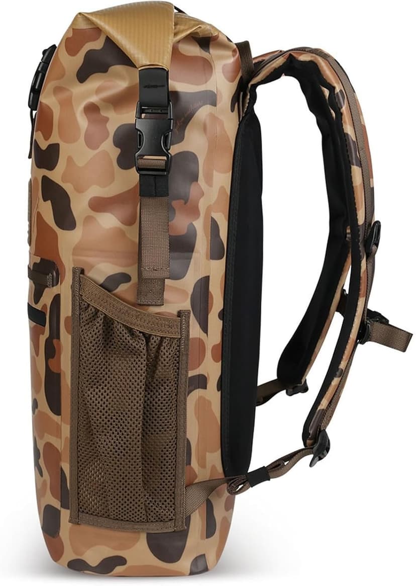 Yukon Outfitters Castor Waterproof Backpack | Roll-Top Dry Bag w/Padded Straps |Durable 25.5L Pack for Hiking & Outdoor Gear - Vintage Camo