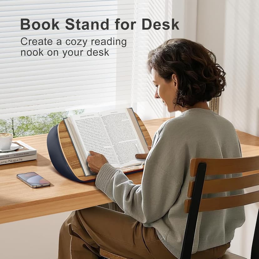 Lap Beanbag Book Stand for Hands Free Reading Comfortable Reading Pillow Stand Minimize Neck Strain Perfect Idea for Book Lovers in Dorm Room or Anywhere Else with Bookseat(Gray)