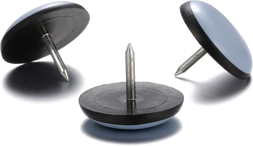 1" Nail on Furniture Sliders (24 Pack) - Furnigear Heavy Duty PTFE (Teflon) Chair Sliders Glides Wooden Furniture Movers Move Your Furniture Easily & Safety - Best Chair Leg Floor Protectors