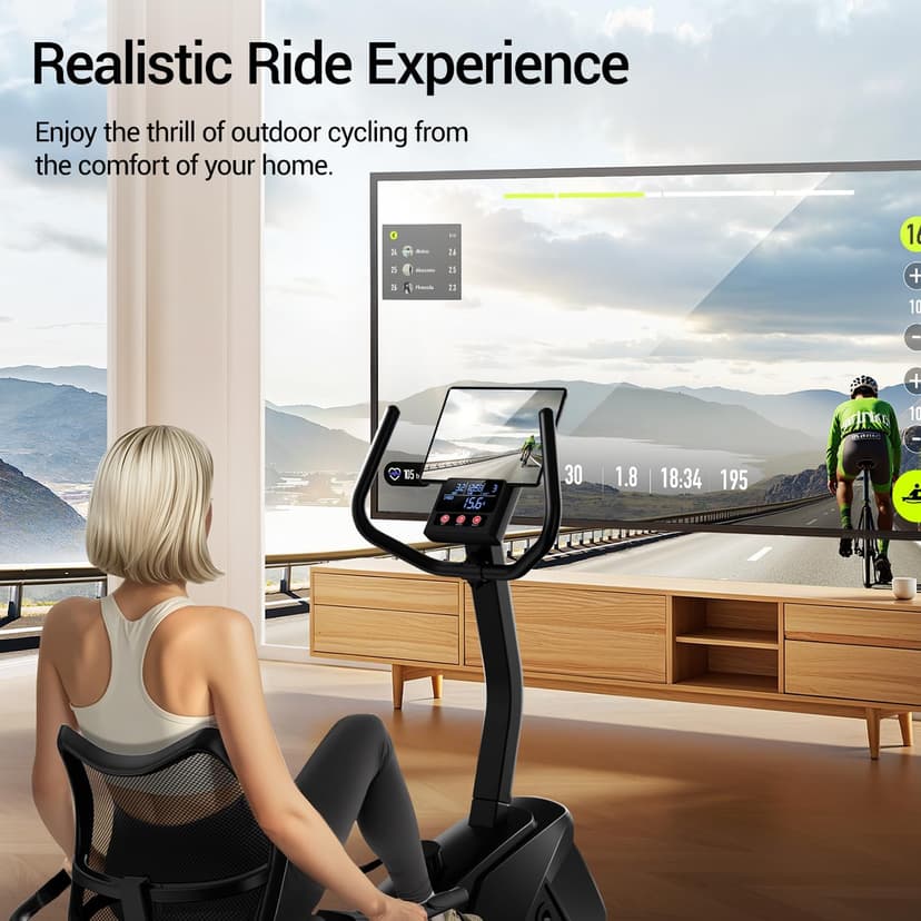 CURSOR FITNESS Recumbent Exercise Bike, Quiet Recumbent Stationary Bike for Adults & Seniors, Magnetic Stationary Bike with 16-Level Resistance, Supports 350LB, Heart Rate Handle & LCD Display