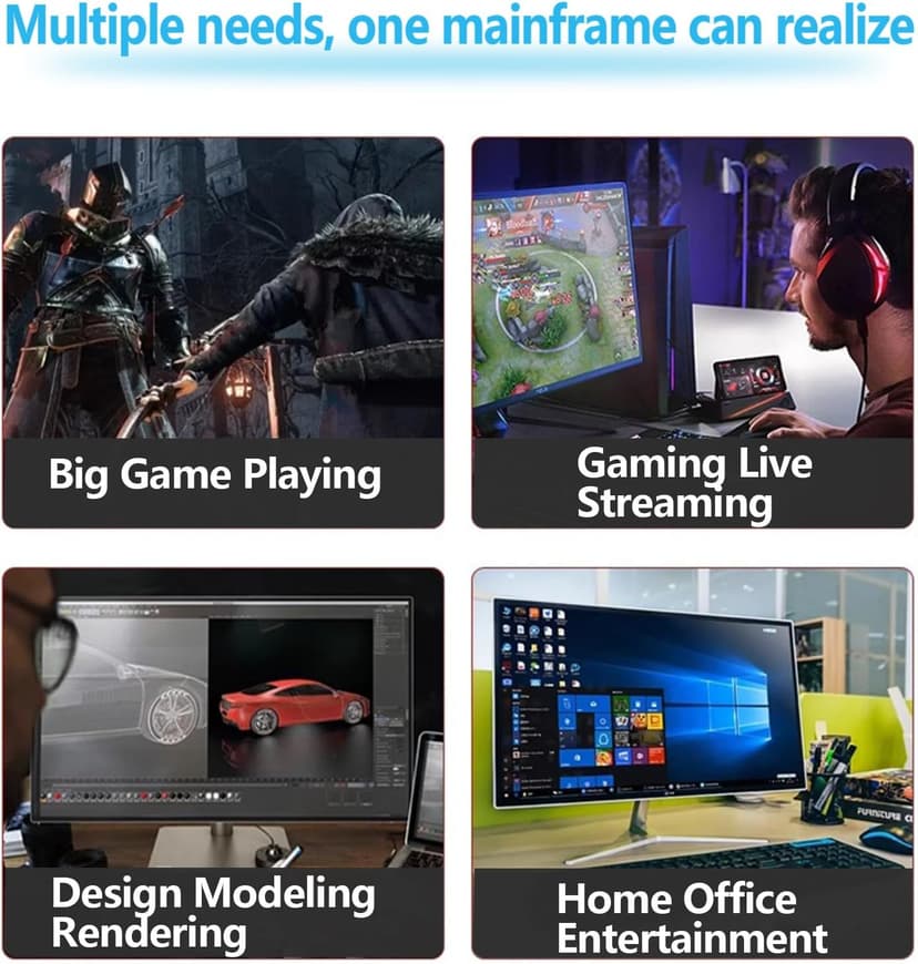 suevery High End Desktop Computer | Ryzen 7 5700X + RTX 5060 8G | 32GB DDR4 + 1TB SSD | WIFI6| Streaming Office VR Home Video 5K Editing Gaming PC