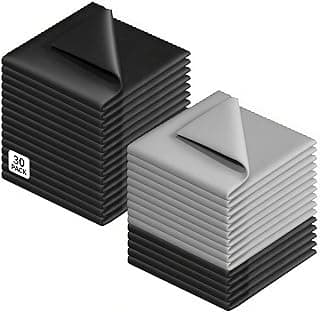 30 Pack Microfiber Cleaning Cloths for Glasses, Lens, Screens – Premium Eyeglass Cloth, 7"x6" Glass Cleaning Wipes, Black & Gray – for Camera, Phone, Laptop, TV & More Washable Reusable