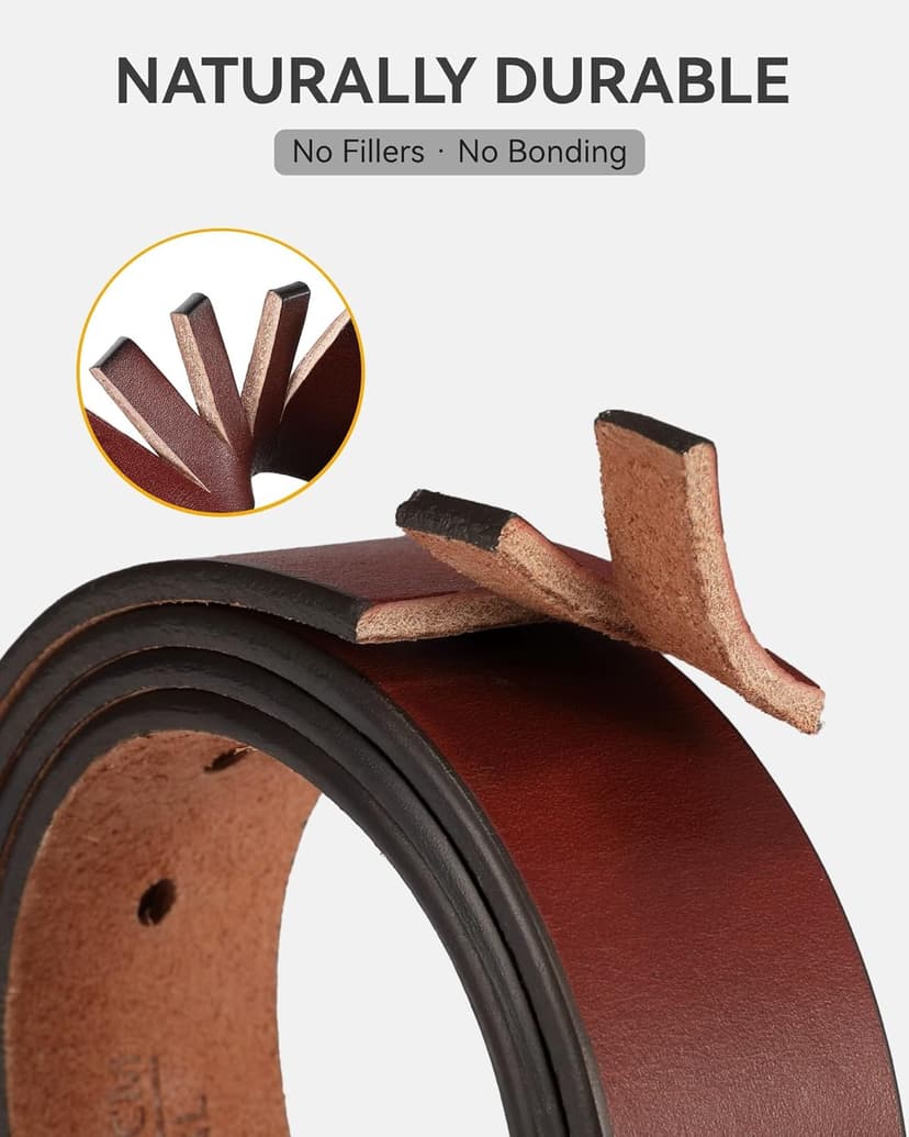 CHAOREN 1.5" Mens Belts Leather - Italian Full Grain Leather Belts - Ideal for Casul Jeans & Work Wear