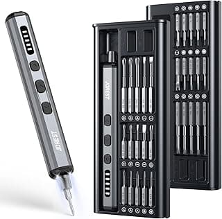 JOREST Mini Electric Screwdriver, Precision Set with 38-in-1 Magnetic Bits, Repair Tool Kit for iPhones, Laptop, Drone, Game Console, Camera, Toys; Stocking Stuffers for Men;Birthday Gift for Father