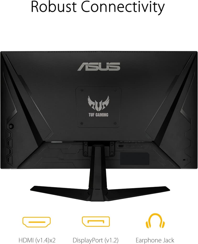 ASUS TUF Gaming 27 Inch Gaming Monitor - Full HD, 1080P, 165Hz (Supports 144Hz), 1ms, Extreme Low Motion Blur, FreeSync Premium, Shadow Boost, Eye Care, HDMI, DisplayPort, Tilt Adjustable - VG277Q1A
