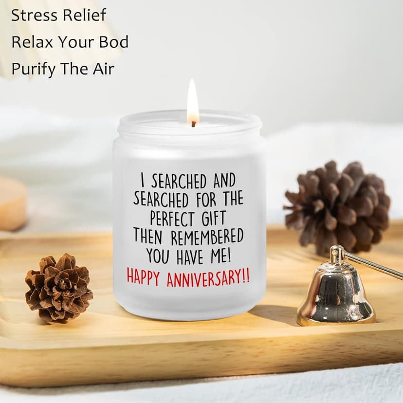 Happy Anniversary Candles Gifts for Her Him Couple- 1, 2, 5, One Year Anniversary Romantic Gifts for Wife Husband Girlfriend Boyfriend