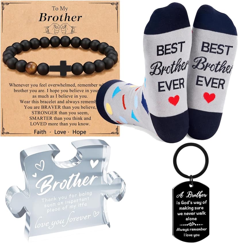 Brother Gifts from Sister - 4PCS Funny Birthday Gift for Brothers, Christmas Gift for Brother Men
