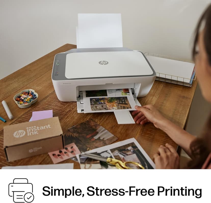 HP DeskJet 2855e Wireless All-in-One Color Inkjet Printer, Scanner, Copier, Best-for-home, 3 months of Instant Ink included, Single-band Wi-Fi connectivity (588S5A)