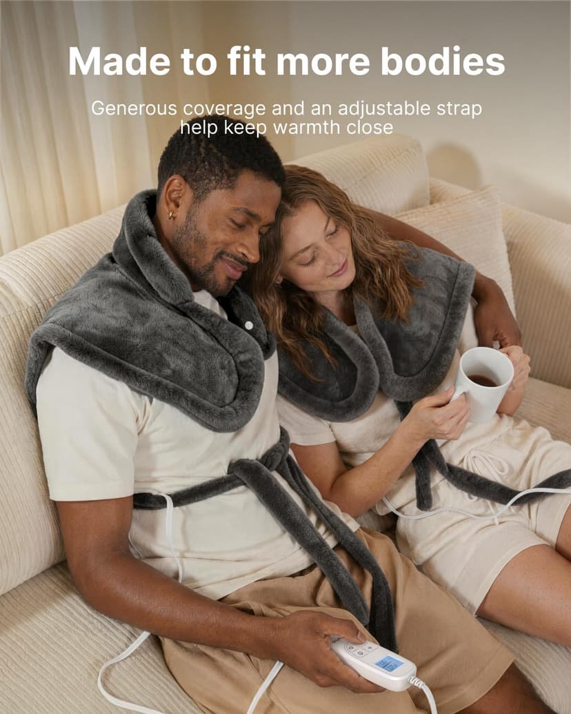 RENPHO Electric Heating Pad for Back Pain Relief, Birthday Gifts for Women Men Mom Dad Elderly, FSA Eligible Items Only List, Large Heat Pad for Neck and Shoulders, 24"x33", ETL Certified, Gray