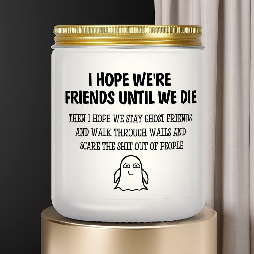 Gifts for Women Men, Unique Friendship Gift for Best Friend BFF Bestie, Funny Personalized Birthday Christmas Anniversary Present for Coworker Sister Classmate Female, Lavender Candle for Her Him