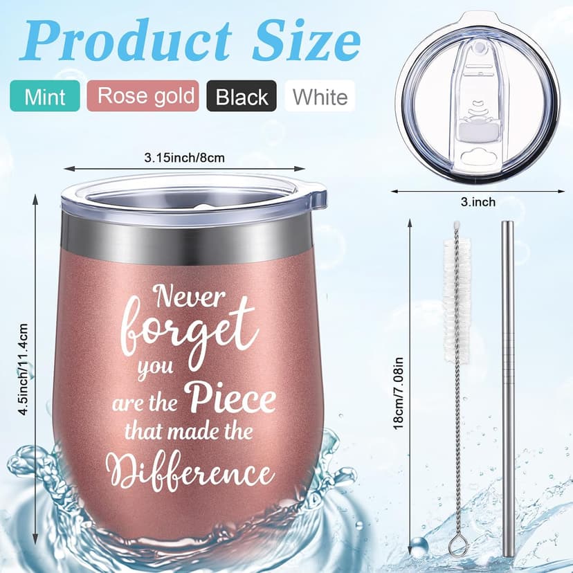 Insulated Stainless Steel 12 oz, Appreciation Gift for Teacher Employee, You Are Awesome, Birthday Graduation Present Sieral 8 Pcs Thank You Gifts for Women Appreciation Wine Tumbler, Cute B0BG2DVMFN