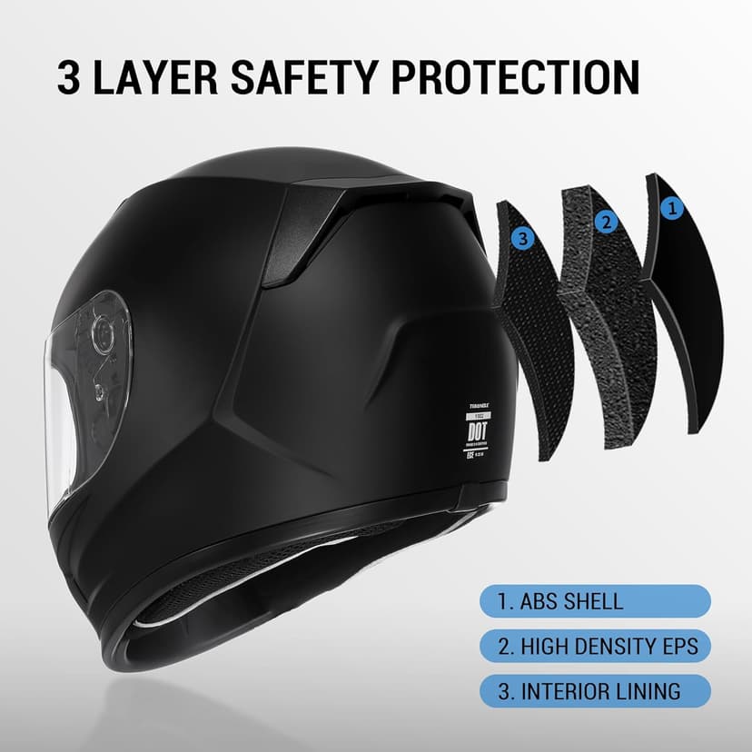 TRIANGLE Kids Motorcycle Helmets Youth Full Face Helmet Lightweight with 2 Visors DOT Approved