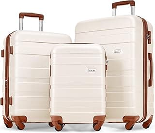 Merax Luggage 3 Pcs ABS Hardside Luggage Sets Spinner Wheels Suitcases