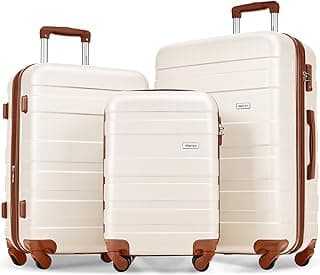 Merax Luggage 3 Pcs ABS Hardside Luggage Sets Spinner Wheels Suitcases