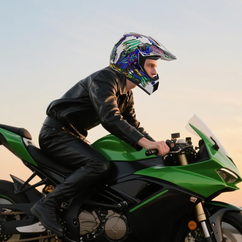 Adult Motocross Dirt Bike Helmet, Motorcycle Helmet Dirt Bike Motocross for Motocross, BMX, MX, UTV, Snowmobile, Go Kart, Racing, Skateboard, ATV Helmet, Goggles and Gloves