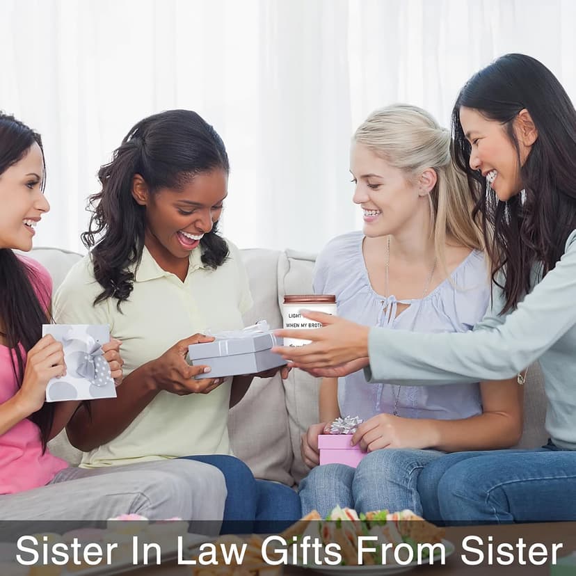 HOMSOLVER Sister in Law Gifts from Sister, Birthday Anniversary Christmas Engagement Bridal Shower Wedding Gifts for Sister in Law, Funny Lavender Candle Gift for Future Sister-in-Law Idea