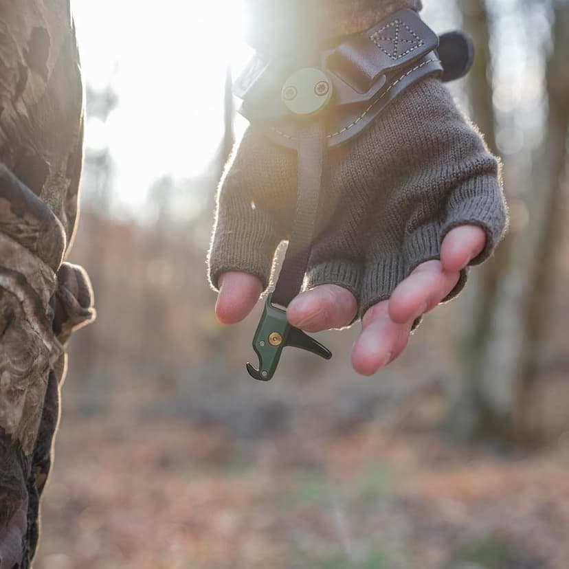 Stan SoleX Index Finger Archery Bowhunting Release - Buckle Wrist Strap Open Hook Trigger Aid with Single-Sear Design, Adjustable Length, Travel & Tension