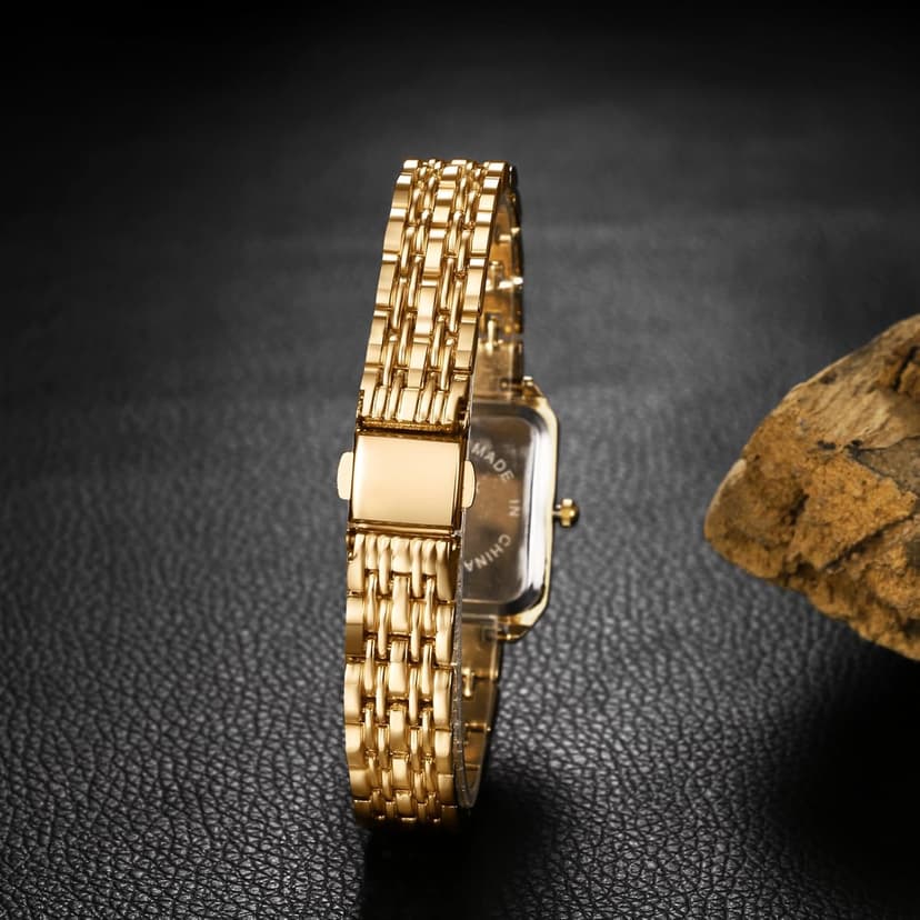 Avaner Women's Bracelet Square Watches: Gold Silver Stainless Steel Strap Analog Quartz Elegant Wrist Watches