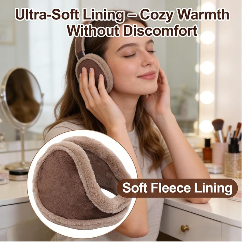 oliwex Ear Muffs for Winter, Behind-the-Head Ear Warmers, Lightweight Windproof for Men Women Running Commuting Outdoor