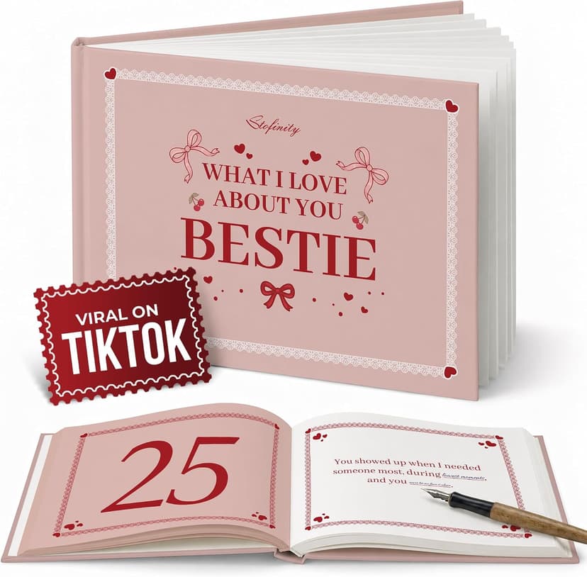 Customized Bestie Book, Friendship Gifts For Women Birthday, Personalized Christmas Gift for Best Friends What I Love About You Bestie Gifts, Fill In The Blank Book For Best Friends B0GTTKBPBX