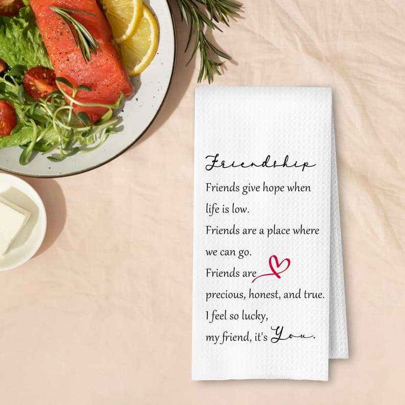 Friendship Gifts for Women Kitchen Towels, Best Friend BFF Bestie Gifts Dish Tea Towels for Kitchen Decor, Birthday Gifts for Women Friendship Hand Towels for Bathroom Decor, 16x24 Inch
