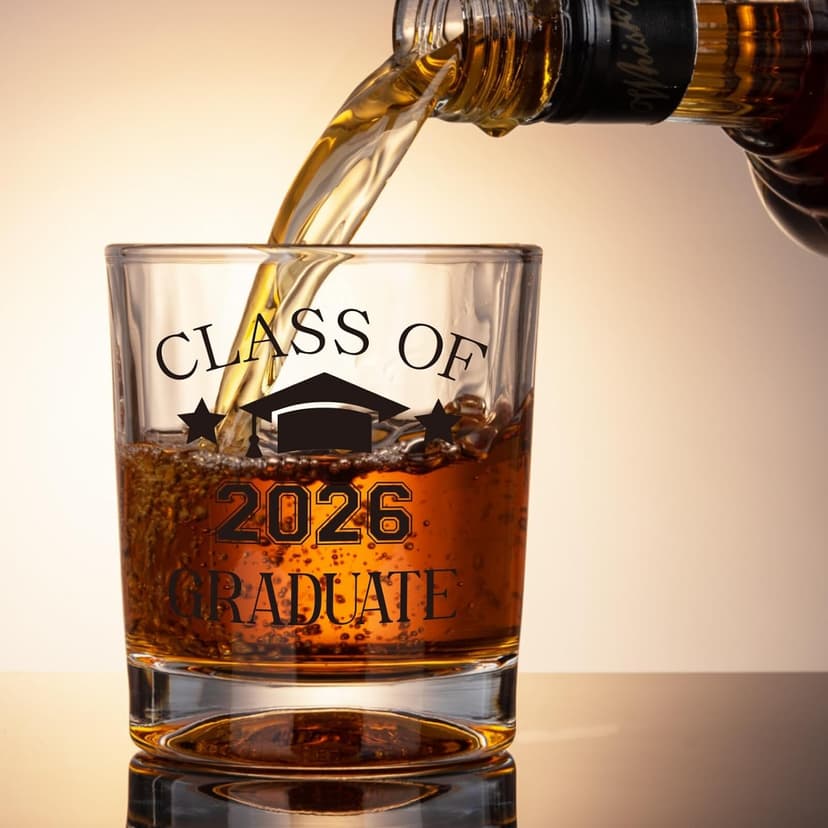 7oz Graduate Whiskey Glasses, Masters Degree Graduation Gift for Brother Son Him, College Grad Present Class of 2026 Graduate Whiskey Glass, Masters Graduation Gifts for Men B0GJLB9JFY