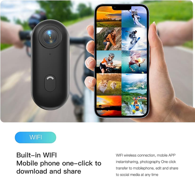 FOUKWAKC H7 64GB 1080P Thumb Action Camera, Mini Body Cameras, Wearable Pocket Vlogging Camera with Magnetic Lanyard, Small Portable Body Cam Helmet Cam for Work, Cycling, Travel, Pet Walking