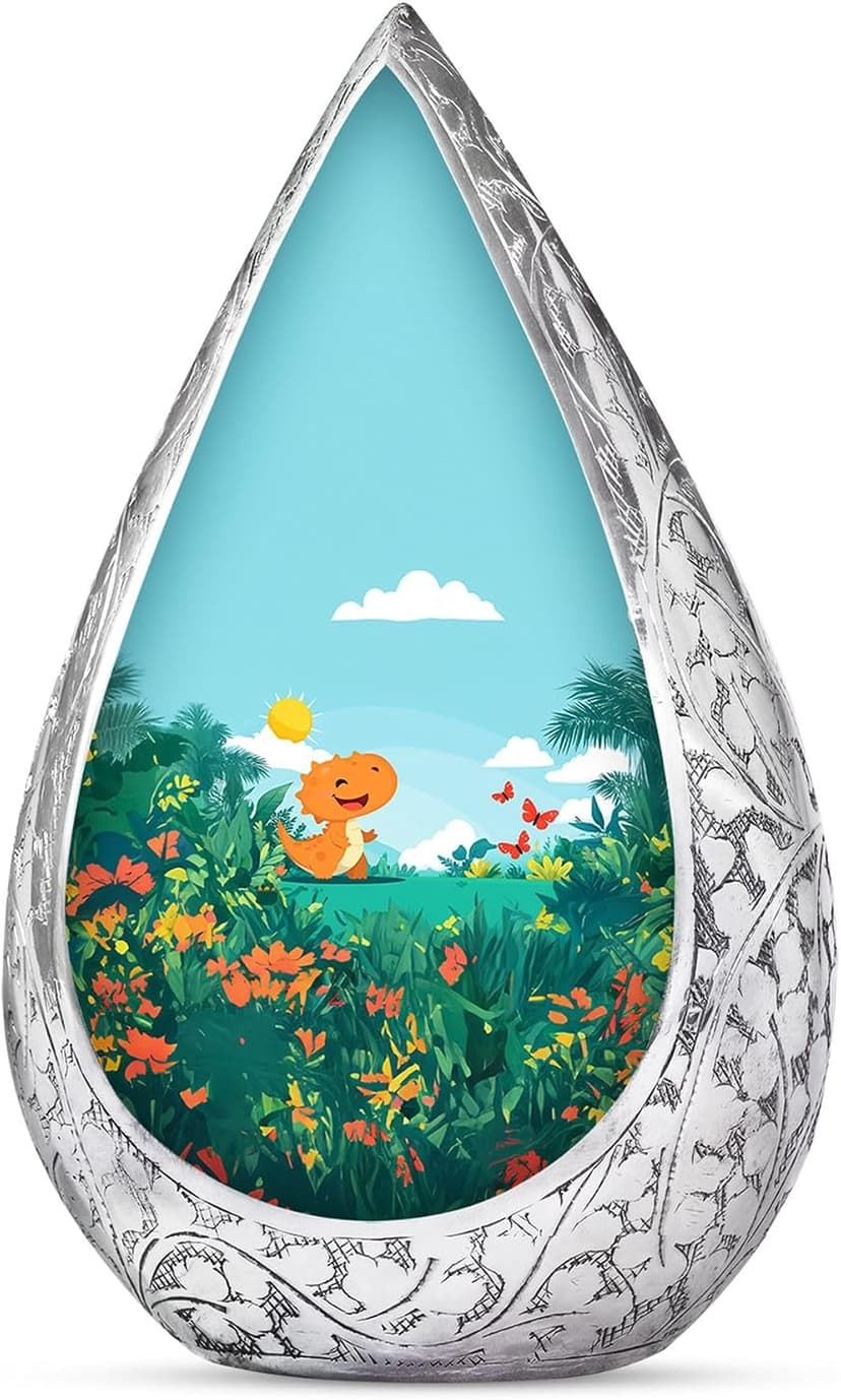 Dinosaur Burial Urn for Adult Ashes for Men & Women - Green or Blue Memorial Cremation Urns for Human Ashes Adult Grandmother - Small Decoration Urn for Human 3 Inch B0FG885R6D