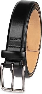 Haggar mens Leather Dress Belt for Suits and Pants - Classic, Formal, Business, Work