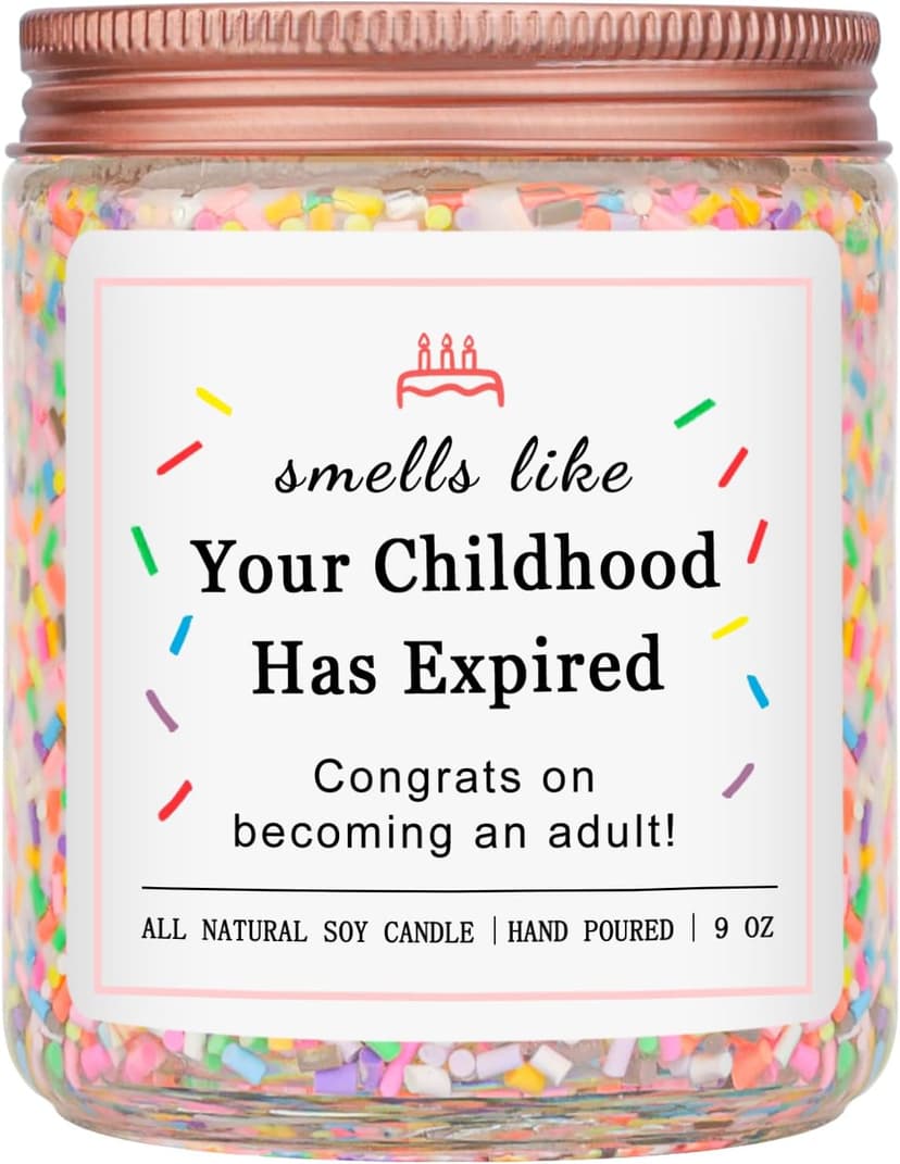 18 Year Old Birthday Gifts for Daughter, Friend, Sister, Niece, Creamy Vanilla with Sprinkles Homsolver 18th Birthday Gifts for Girls, 18th Birthday Decorations Candle B0DCB8F4K5