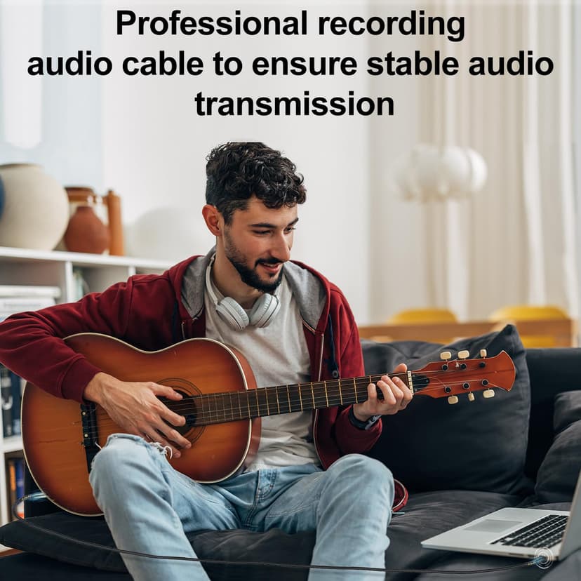 J&D USB C to 6.35 mm 1/4 inch TS Guitar Audio Cable, Audio Recording, Bass, Electronic Piano Microphone Cord Compatible with iPhone 16/17 Series, Galaxy S24/S25, 10 Feet