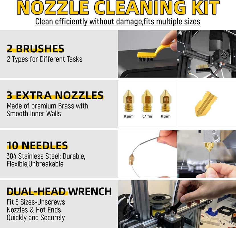 51Pcs 3D Printer Tools Kit,3D Printer Accessories for All FDM/SLA Printers Includes Nozzle Cleaning Tools,deburring Tool,Removal Scrapers,Files,Brushes,Knife,Complete Starter Kit with Storage Case