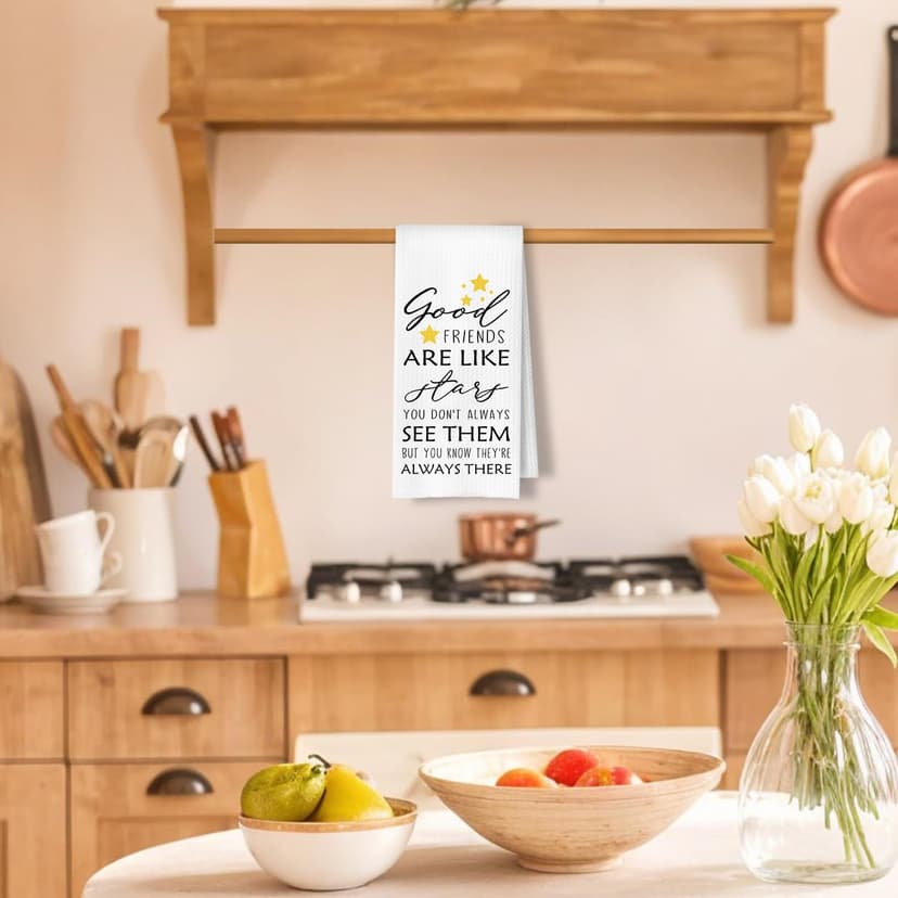 Good Friends are Like Stars Gifts Kitchen Towels, Friends Gifts Dish Tea Towels for Kitchen Decor, Friendship Gifts for Women Hand Towels for Bathroom, Best Friend Bestie BFF Gifts, 16x24in