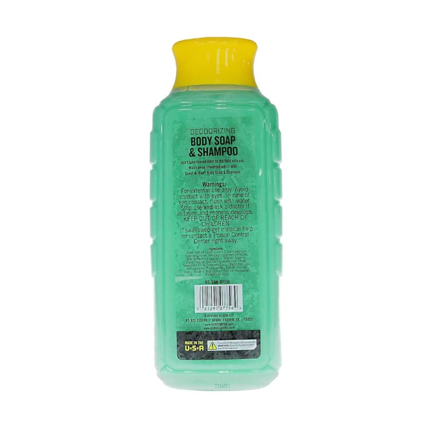 Hunters Specialties Scent-A-Way MAX Liquid Body Soap & Shampoo - Odorless Green Soap Scent Eliminator for Hunters, Trappers, Anglers, and Campers - 24 OZ