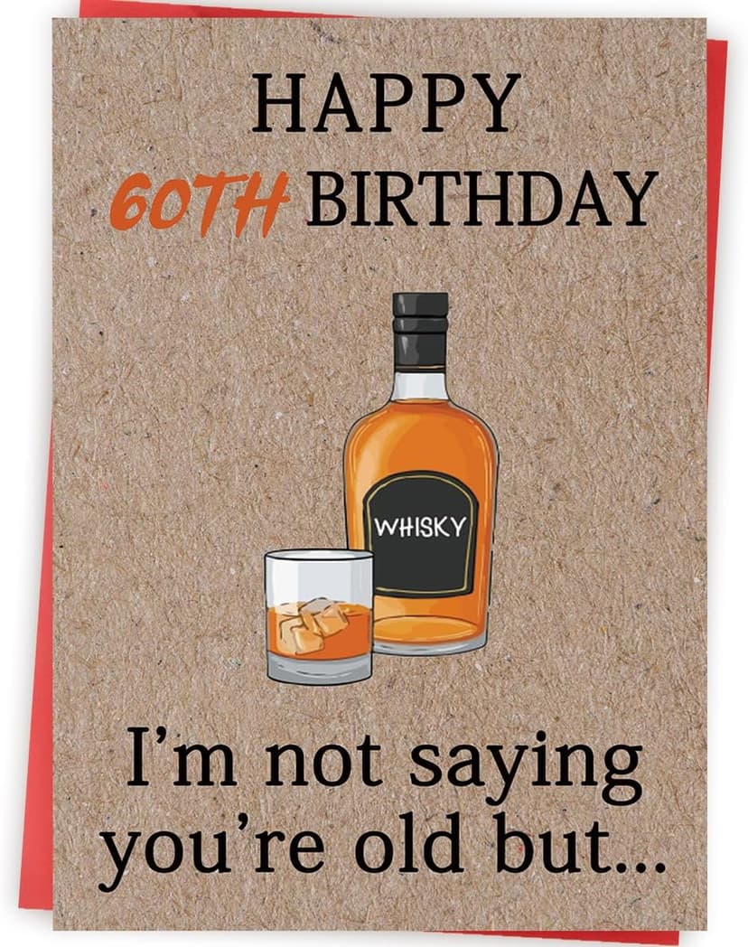 Funny 60th Birthday Cards Gifts for Women Men Her Him, 60 Year old Birthday Decorations for Dad Mom Husband Wife