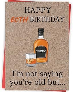 Funny 60th Birthday Cards Gifts for Women Men Her Him, 60 Year old Birthday Decorations for Dad Mom Husband Wife