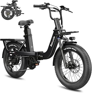 Upgraded Electric Bikes for Adults with 750W/1500W Peak Motor 20" Fat Tire E Bike with 28 MPH 90 Miles Max Range 48V Removable Battery EBike Electric Bicycle Commuter Ebikes