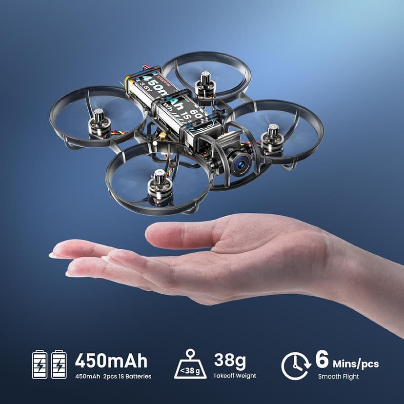 R8 ELRS Brushless Whoop Quadcopter, Ultralight 1S 80mm Micro FPV Drone BNF with 6 Port Battery Charger,2 Batteries Fly12 Mins for FPV Freestyle Racing Indoor Outdoor,FOV160°,Matrix G4 5IN1 FC,0802 20000KV Motor
